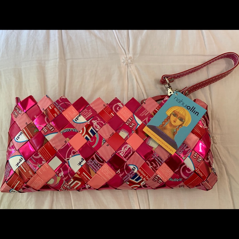 Handmade pink wristlet